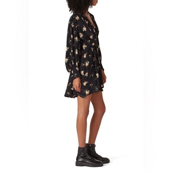 Maje Rasmus Floral Print Skater Long Sleeve Mini Dress Sz:34/US XS - Picture 14 of 15